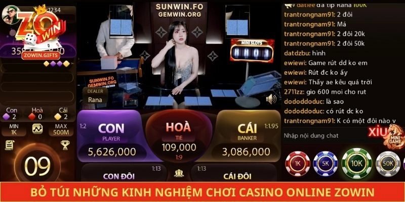 Bỏ túi những kinh nghiệm chơi casino online Zowin