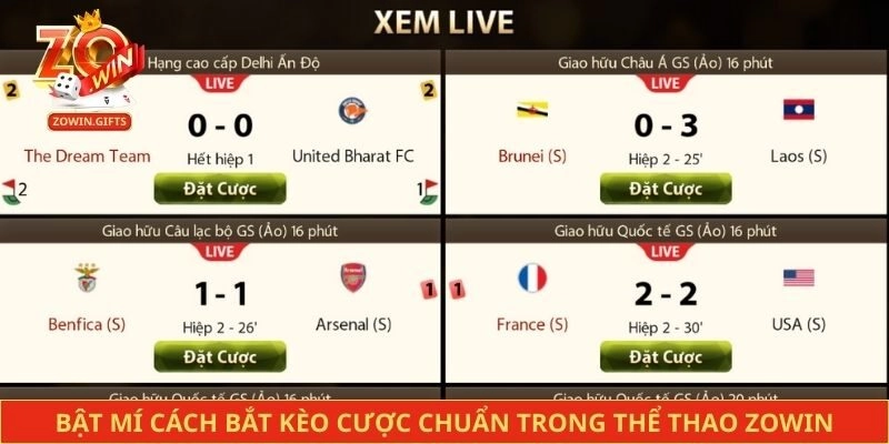 Bật mí cách bắt kèo cược chuẩn trong thể thao Zowin